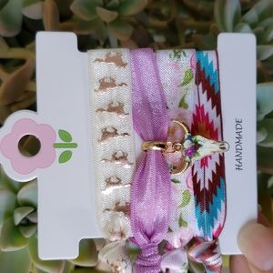 Longhorn Hair Ties Cow Cattle Bull Floral Flowers Tribal Country Cowgirl Rodeo